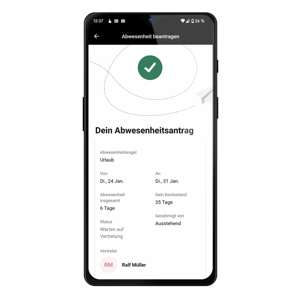 smartphone mockup sage hr abwesenheiten
