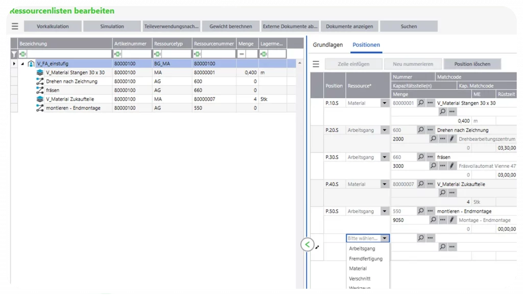 Ressourcenliste sage100