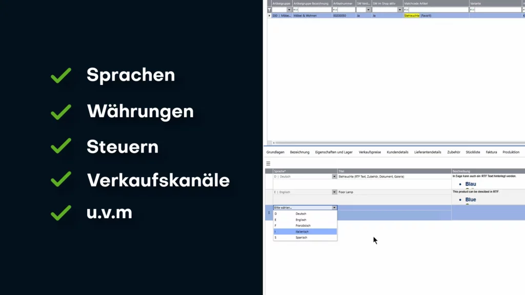 sprachen waehrungen